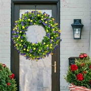 Clearance!XEOVHV Farmhouse Colorful Cottage Wreath, Spring Decoration, Durable and Stable Beautiful Artificial Wreath, Eucalyptus Wreath for Front Door, All Season Hanging Ornament Festival Home Decor